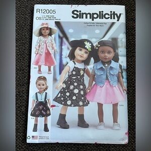 Simplicity Sewing Pattern R12005 - 18" Doll Clothes Assorted Styles